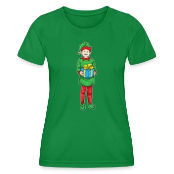 Elf Christmas Package - Women's Functional T-Shirt - kelly green - Front - AI Model Female 172 dark (172cm)