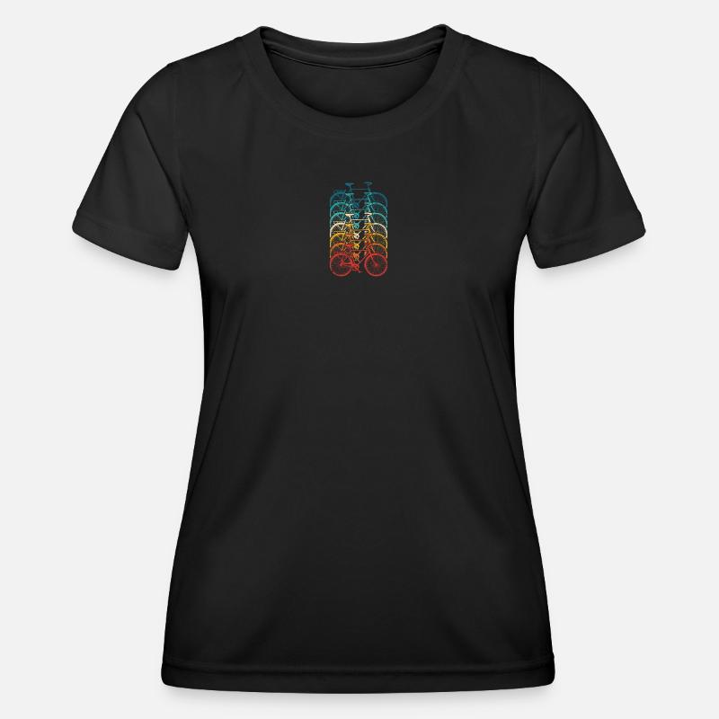 Rainbow Bike Stack Gradient - Women's Functional T-Shirt - black