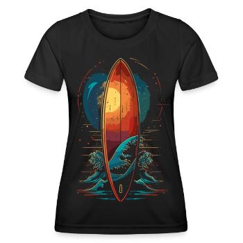 Surfboard - Women's Functional T-Shirt - black - Front - AI Model Female 172 light (172cm)