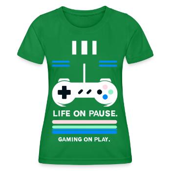 Gaming on Play - Women's Functional T-Shirt - kelly green - Front - AI Model Female 172 dark (172cm)