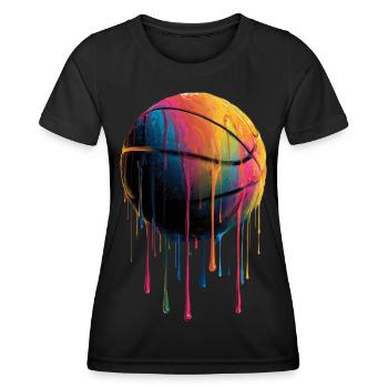 Basketball Colorful Dripping - Women's Functional T-Shirt - black - Front - AI Model Female 172 light (172cm)