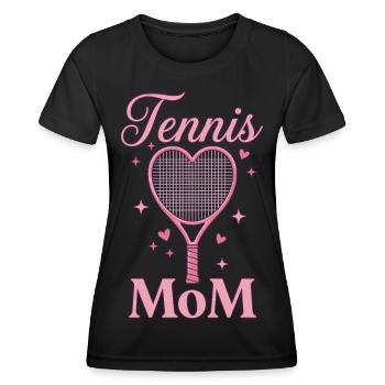 Tennis Mom Heart Racquet Design - Women's Functional T-Shirt - black - Front - AI Model Female 172 light (172cm)