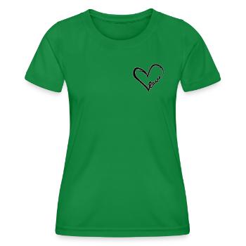 Liebesherz (Black Glow) - Frauen Funktions-T-Shirt - Kelly Green - Vorne - AI Model Female 172 dark (172cm)