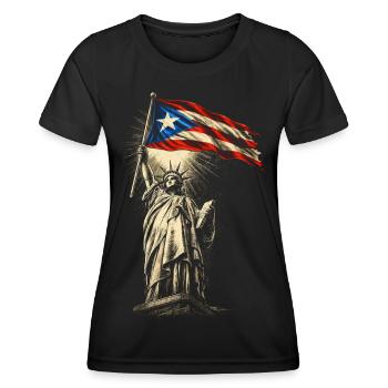 Puerto Rico Boricua - Frauen Funktions-T-Shirt - Schwarz - Vorne - AI Model Female 172 light (172cm)
