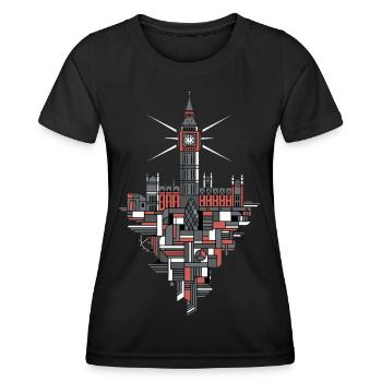 Big Ben de la Skyline de Londres - T-shirt sport Femme - noir - Devant - AI Model Female 172 light (172cm)