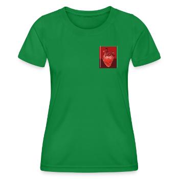 Herz Erdbeer Fusion - Frauen Funktions-T-Shirt - Kelly Green - Vorne - AI Model Female 172 dark (172cm)