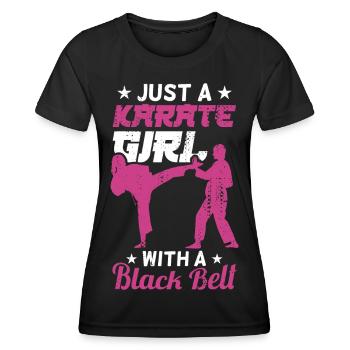 Karate girl with black belt - Women's Functional T-Shirt - black - Front - AI Model Female 172 light (172cm)