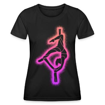 Acrobaties aériennes en tissu vertical, filles Soie aérienne - T-shirt sport Femme - noir - Devant - AI Model Female 172 light (172cm)