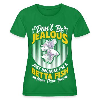 Siamesisches Kampffisch-Mama-Aquarist-Aquarium - Frauen Funktions-T-Shirt - Kelly Green - Vorne - AI Model Female 172 dark (172cm)