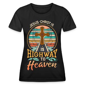 Highway to Heaven Cross - Frauen Funktions-T-Shirt - Schwarz - Vorne - AI Model Female 172 light (172cm)