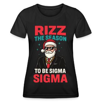 Rizz Weihnacht Sigma Santa Weihnachtsmann Gen Z - Frauen Funktions-T-Shirt - Schwarz - Vorne - AI Model Female 172 light (172cm)
