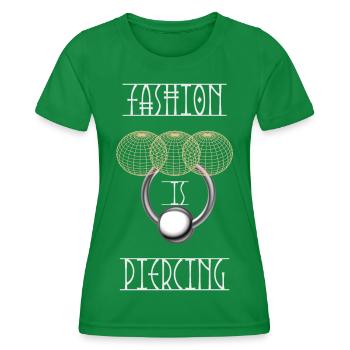 Mode ist Piercing - Frauen Funktions-T-Shirt - Kelly Green - Vorne - AI Model Female 172 dark (172cm)