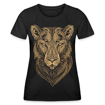 Trait - Tigre - T-shirt sport Femme - noir - Devant - AI Model Female 172 light (172cm)