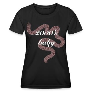 2000er Baby Retro Ribbon - Frauen Funktions-T-Shirt - Schwarz - Vorne - AI Model Female 172 light (172cm)