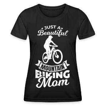 Juste une belle maman de vélo de montagne - T-shirt sport Femme - noir - Devant - AI Model Female 172 light (172cm)