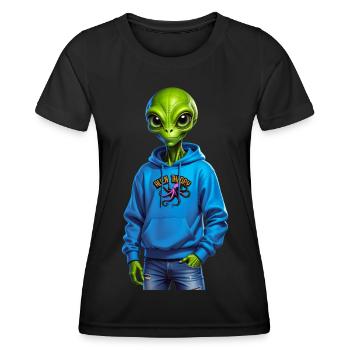 Außerirdischer - Frauen Funktions-T-Shirt - Schwarz - Vorne - AI Model Female 172 light (172cm)