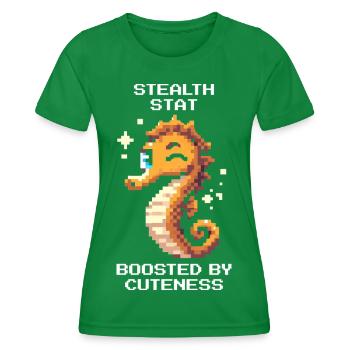 Doux et Invisible | Hippocampe - T-shirt sport Femme - vert - Devant - AI Model Female 172 dark (172cm)