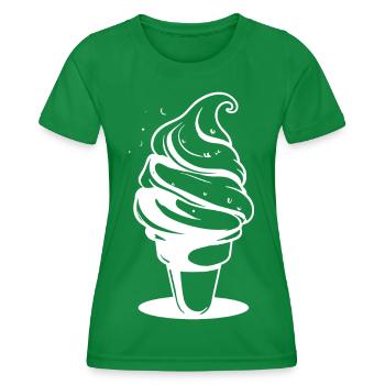 Soft Ice Cream Drawing - Women's Functional T-Shirt - kelly green - Front - AI Model Female 172 dark (172cm)
