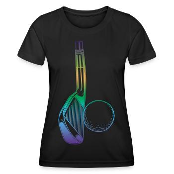 Golf - Frauen Funktions-T-Shirt - Schwarz - Vorne - AI Model Female 172 light (172cm)