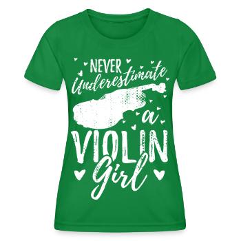 Fille de violon - T-shirt sport Femme - vert - Devant - AI Model Female 172 dark (172cm)