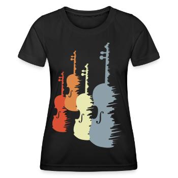 Croquis de violon - T-shirt sport Femme - noir - Devant - AI Model Female 172 light (172cm)