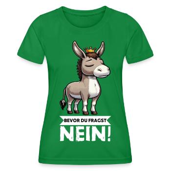Avant que vous ne demandiez Pas d’âne Porte-âne Âne - T-shirt sport Femme - vert - Devant - AI Model Female 172 dark (172cm)