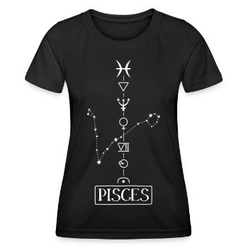 Pisces - Pisces Zodiac - white - Women's Functional T-Shirt - black - Front - AI Model Female 172 light (172cm)