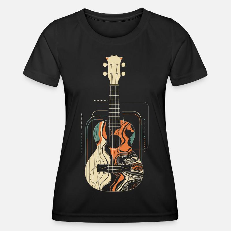 Ukulele Graphics - Women's Functional T-Shirt - black