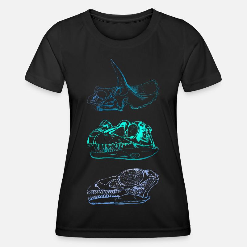 Dinosaur Skulls - Women's Functional T-Shirt - black