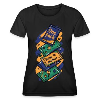 Un paquet mène à un autre collectionneur de cartes à collectionner - T-shirt sport Femme - noir - Devant - AI Model Female 172 light (172cm)