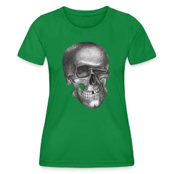 Winking Skull - Skull - Women's Functional T-Shirt - kelly green - Front - AI Model Female 172 dark (172cm)