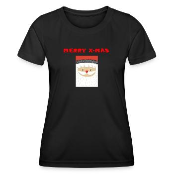merry x mas with Nicholas - Women's Functional T-Shirt - black - Front - AI Model Female 172 light (172cm)