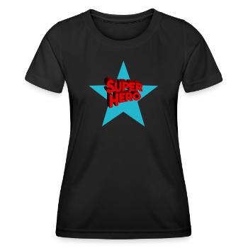 Superhero Superhelden - Frauen Funktions-T-Shirt - Schwarz - Vorne - AI Model Female 172 light (172cm)