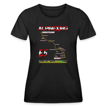 E5 Oberstdorf Meran - Frauen Funktions-T-Shirt - Schwarz - Vorne - AI Model Female 172 light (172cm)