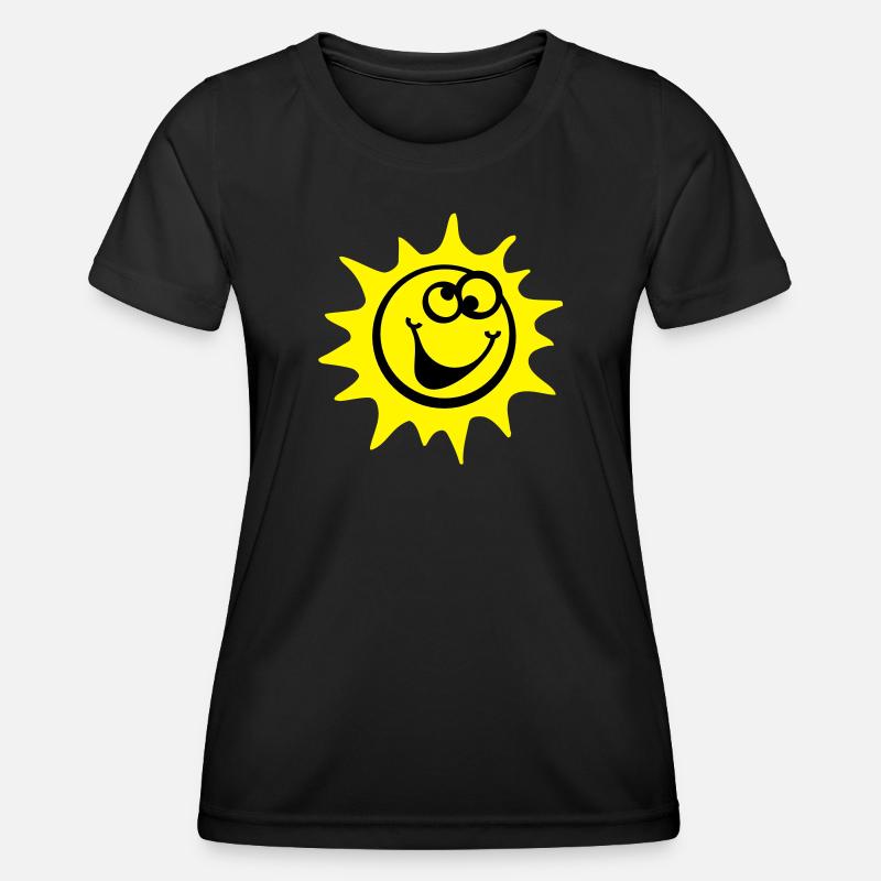 sun 2c comic style - Women's Functional T-Shirt - black