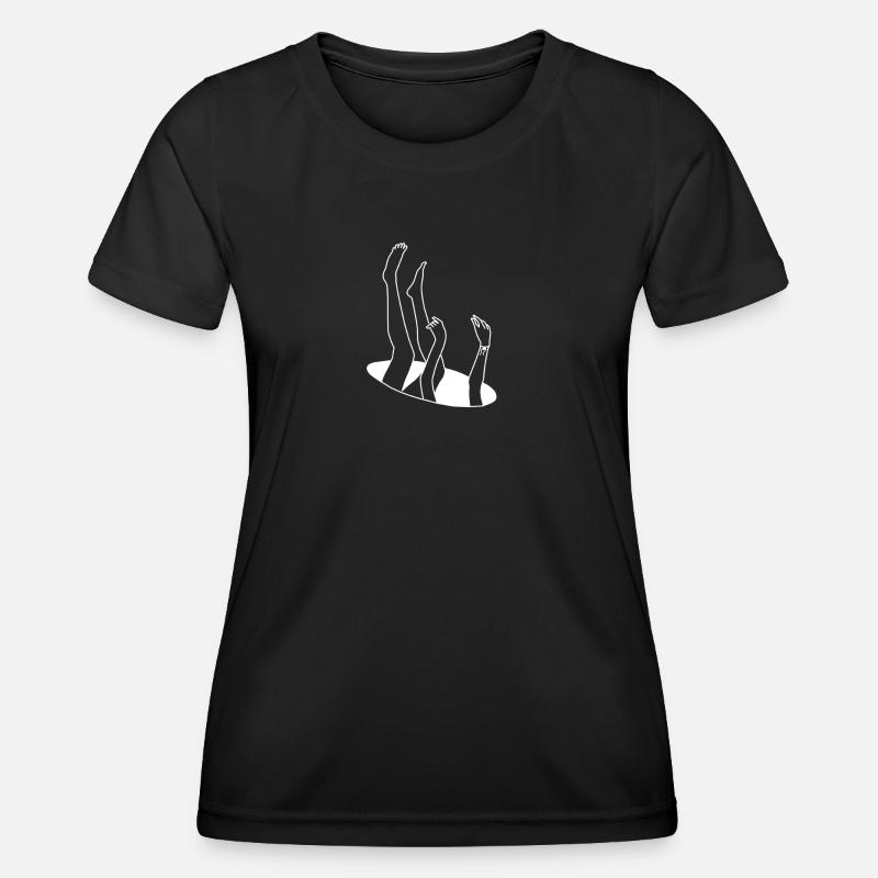Hole trap Optical illusion - Women's Functional T-Shirt - black