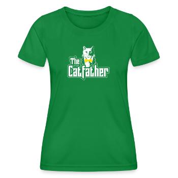 The Catfather I Katzen Dad Geschenk I Maine Coon - Frauen Funktions-T-Shirt - Kelly Green - Vorne - AI Model Female 172 dark (172cm)
