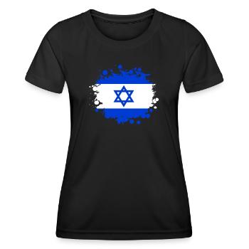 Israel Blot/Jerusalem Gift National Colors - Women's Functional T-Shirt - black - Front - AI Model Female 172 light (172cm)
