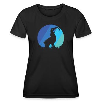 Capricorne - T-shirt sport Femme - noir - Devant - AI Model Female 172 light (172cm)