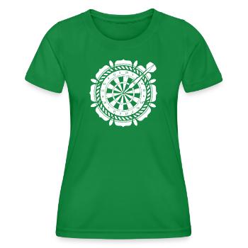 Darts Darts 180 Arrow Arrows Sports Gambling Vate - Women's Functional T-Shirt - kelly green - Front - AI Model Female 172 dark (172cm)