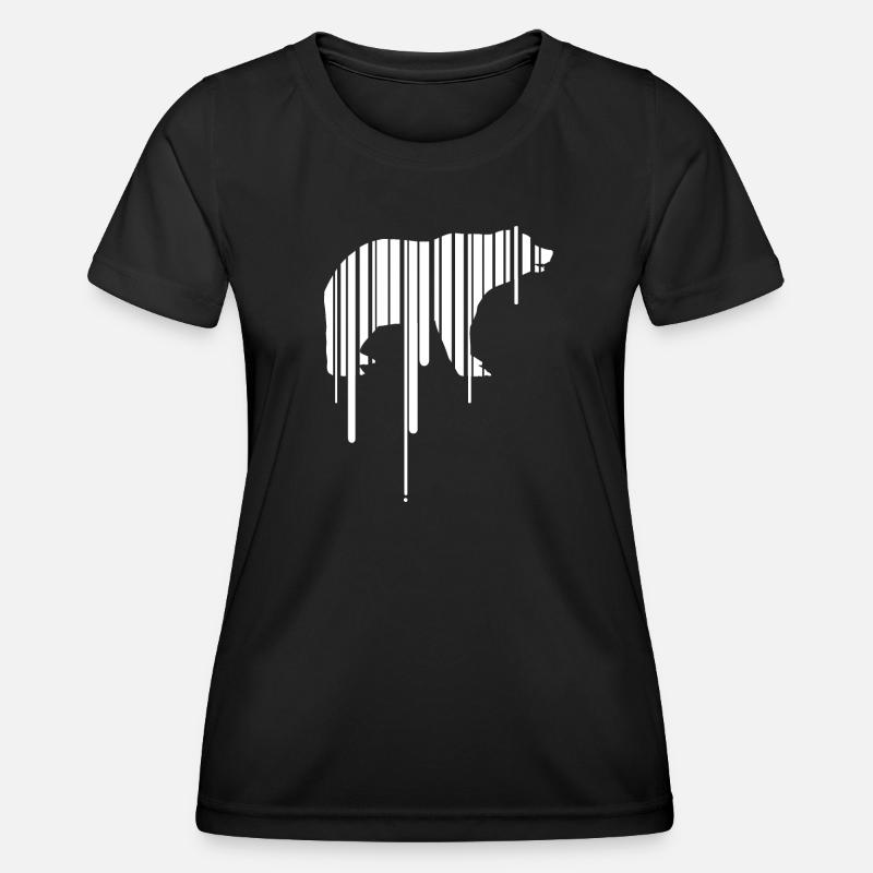 polar bear earth barcode save planet climate demo CO2 - Women's Functional T-Shirt - black