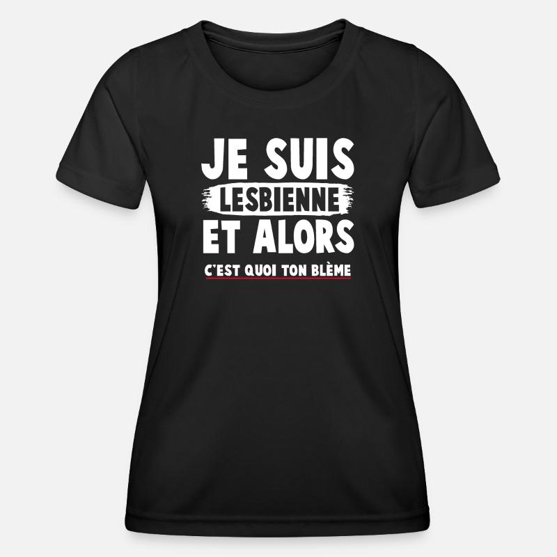 Humorous feminist t-shirt with a committed message - Women's Functional T-Shirt - black
