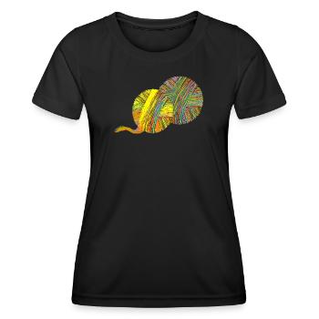 boule de fil - T-shirt sport Femme - noir - Devant - AI Model Female 172 light (172cm)