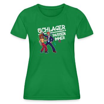 Schlager Party Célébrez La Danse Pop Party Music - T-shirt sport Femme - vert - Devant - AI Model Female 172 dark (172cm)