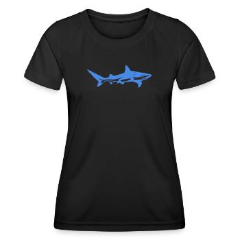 Blue Shark - Frauen Funktions-T-Shirt - Schwarz - Vorne - AI Model Female 172 light (172cm)