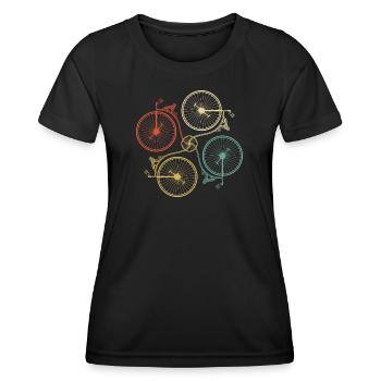Dégradé de mosaïque de roue - T-shirt sport Femme - noir - Devant - AI Model Female 172 light (172cm)