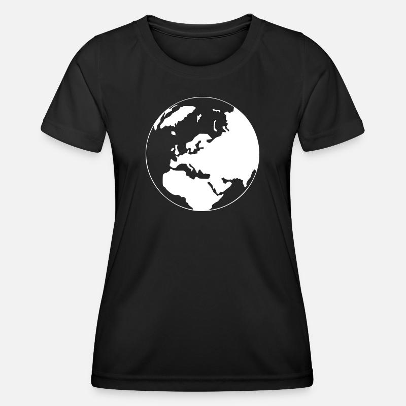A world map - Women's Functional T-Shirt - black