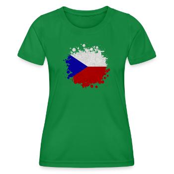 Tschechien Klecks / Geschenk Prag Flagge - Frauen Funktions-T-Shirt - Kelly Green - Vorne - AI Model Female 172 dark (172cm)