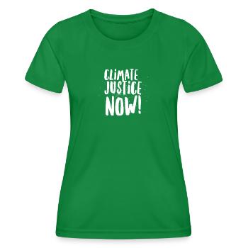 Climate Justice NOW! - T-shirt sport Femme - vert - Devant - AI Model Female 172 dark (172cm)