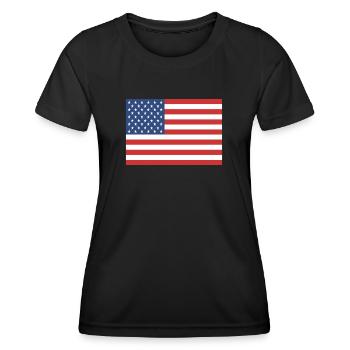 american flag - Women's Functional T-Shirt - black - Front - AI Model Female 172 light (172cm)